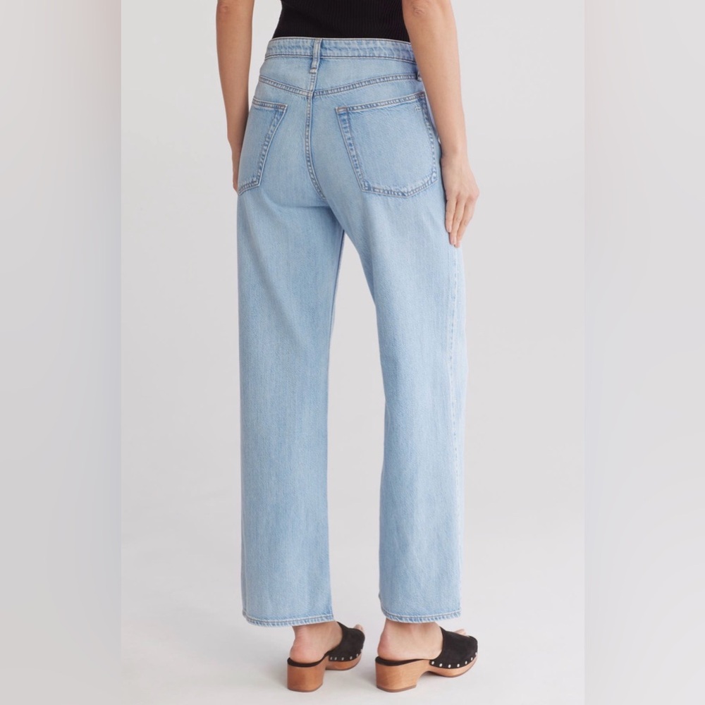 rag & bone Lori Mid Rise Wide Leg Rhinestone Denim Jean Light Wash Jewel Size 28 - Picture 2 of 14